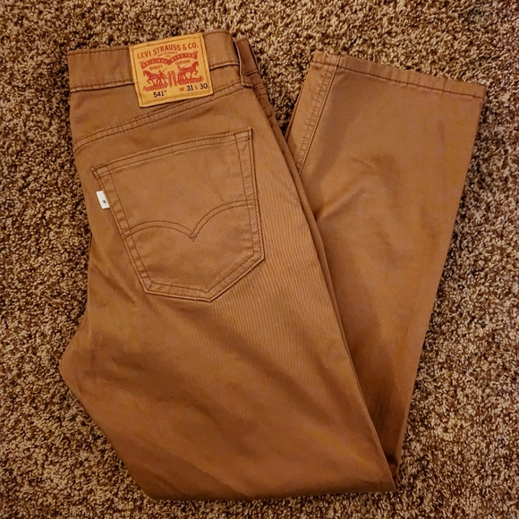 Actual 32x28 Levi's 541 Jeans Tan Work Pants Athletic Fit Brown - Picture 1 of 11
